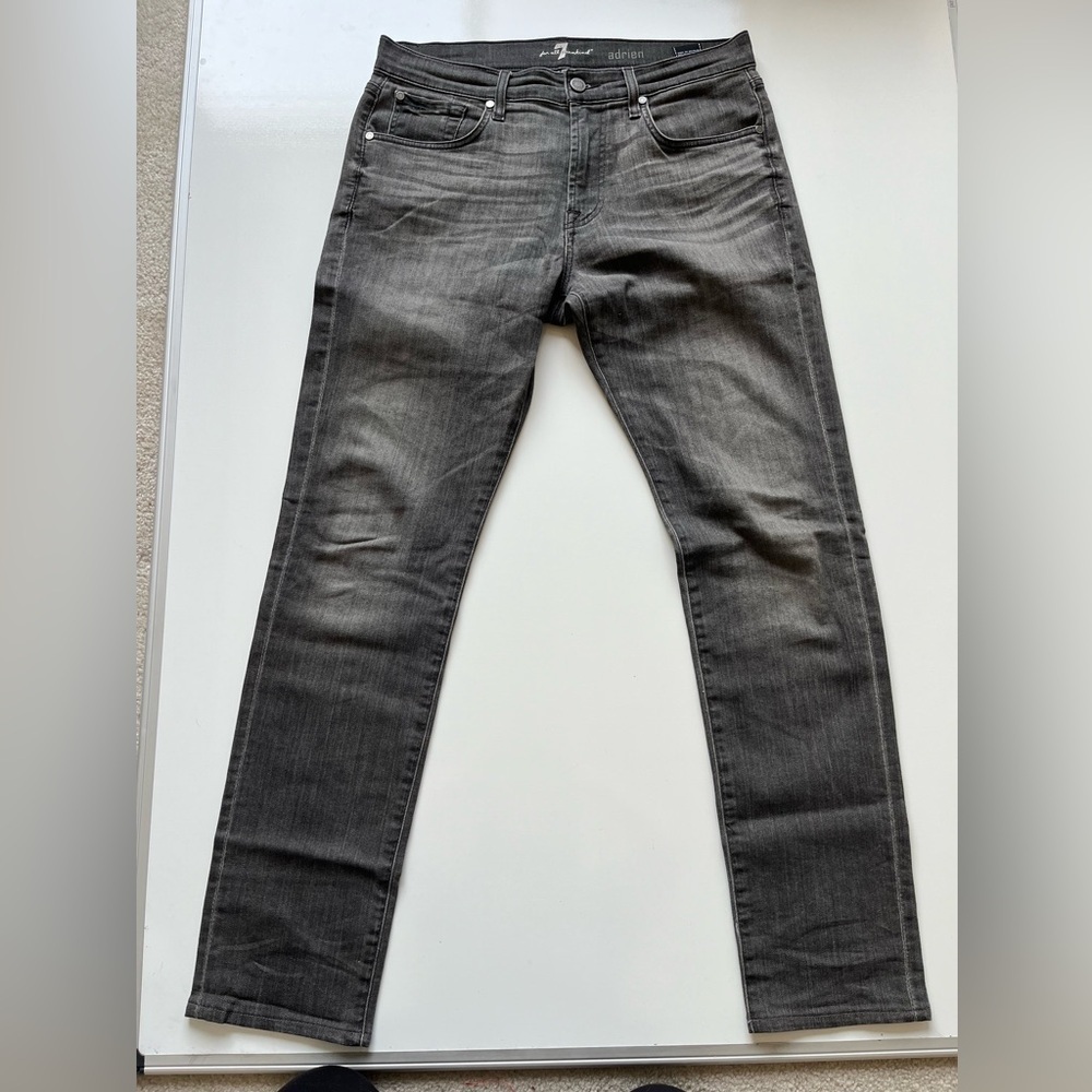 7 for all mankind Adrien grey slim straight jeans - Picture 2 of 7
